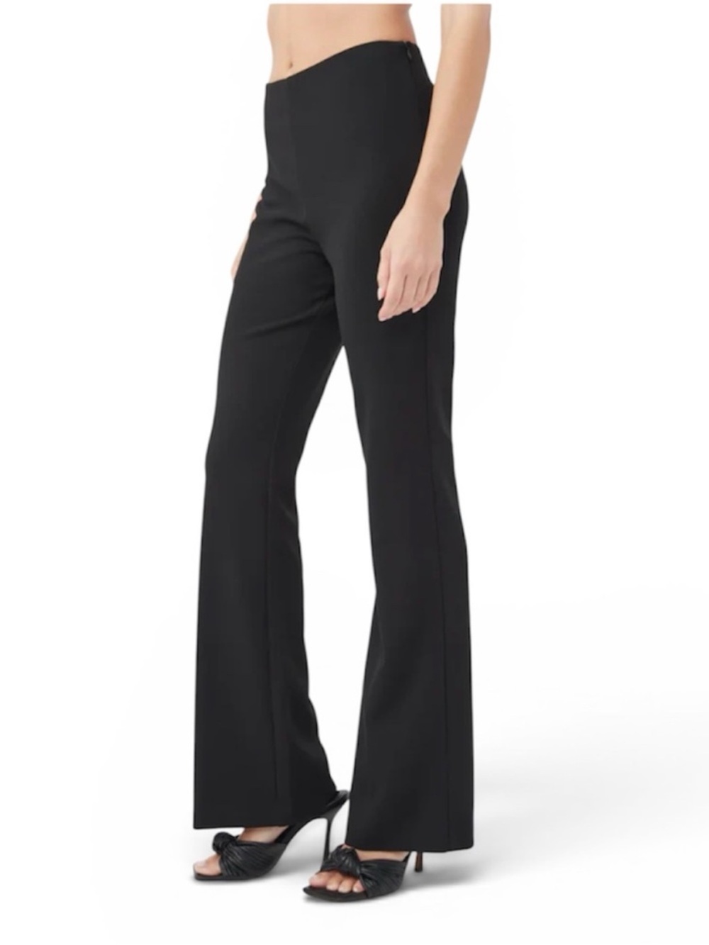 Trina Turk Jacoba Pintuck Flare Leg Trousers in Black Size 2